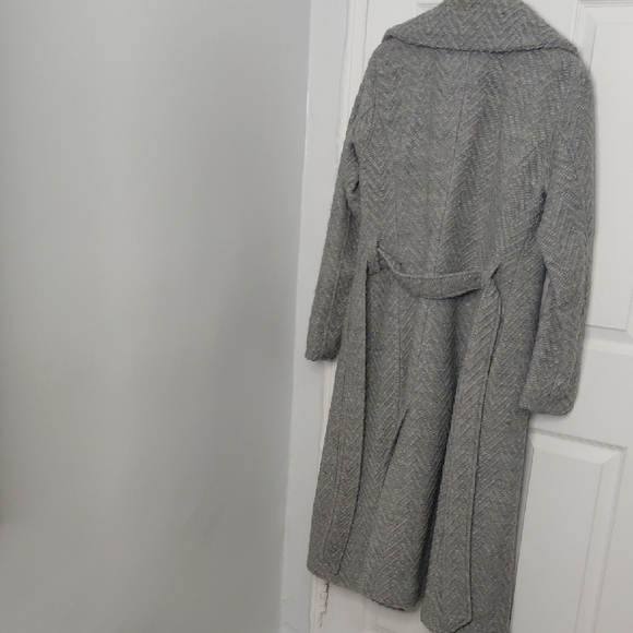 Nanette Lepore Gray Herringbone Trench Coat - Picture 10 of 10